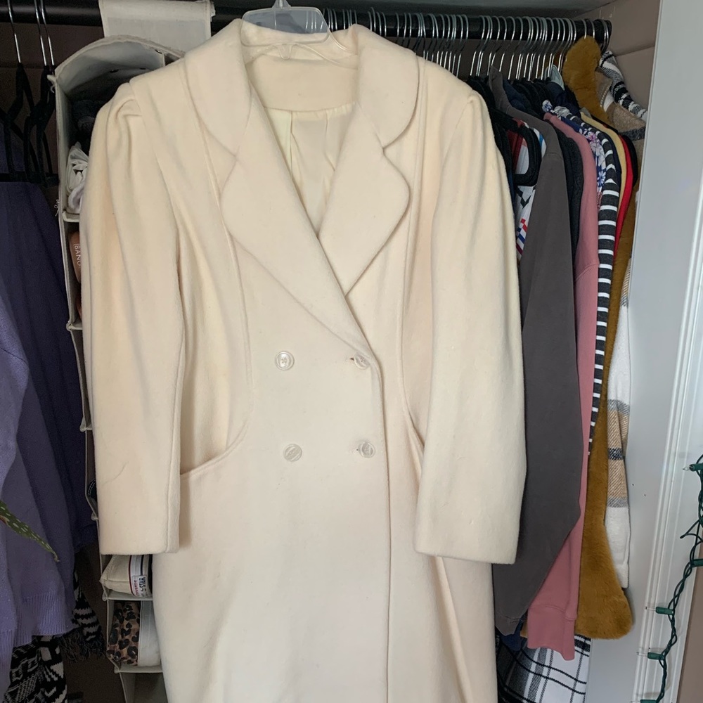 Vintage 1980 Women’s Cream Wool Coat